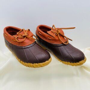 Cabela's Lace Up Brown Leather Women's Duck Rain Boot Shoe - Size 9